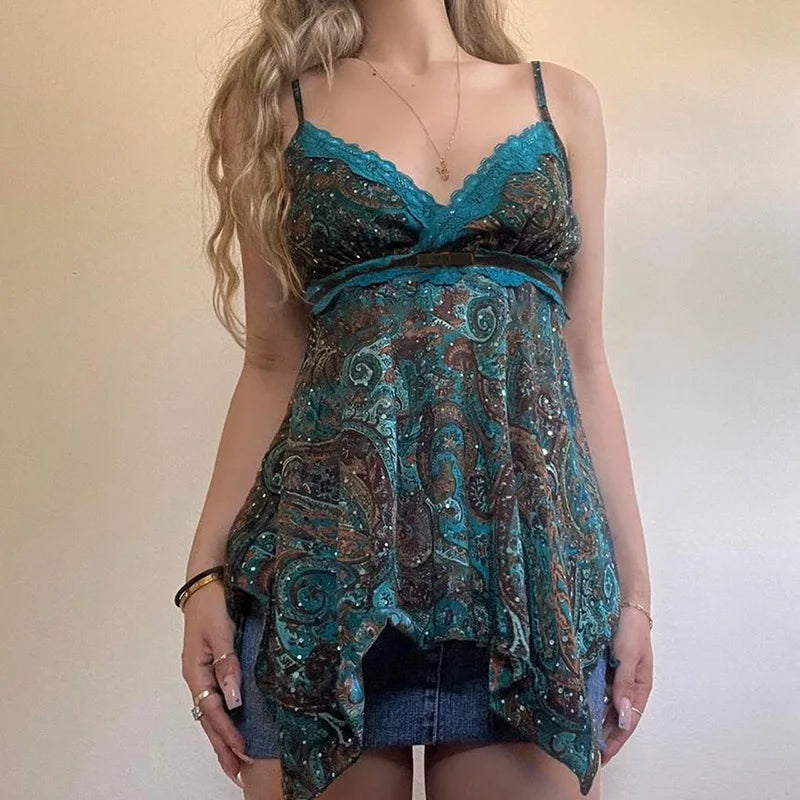 Mori Girl Paisley Handkerchief Cami Top