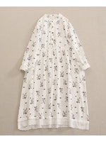 Mori Girl Floral Embroidered Long Sleeve Dress