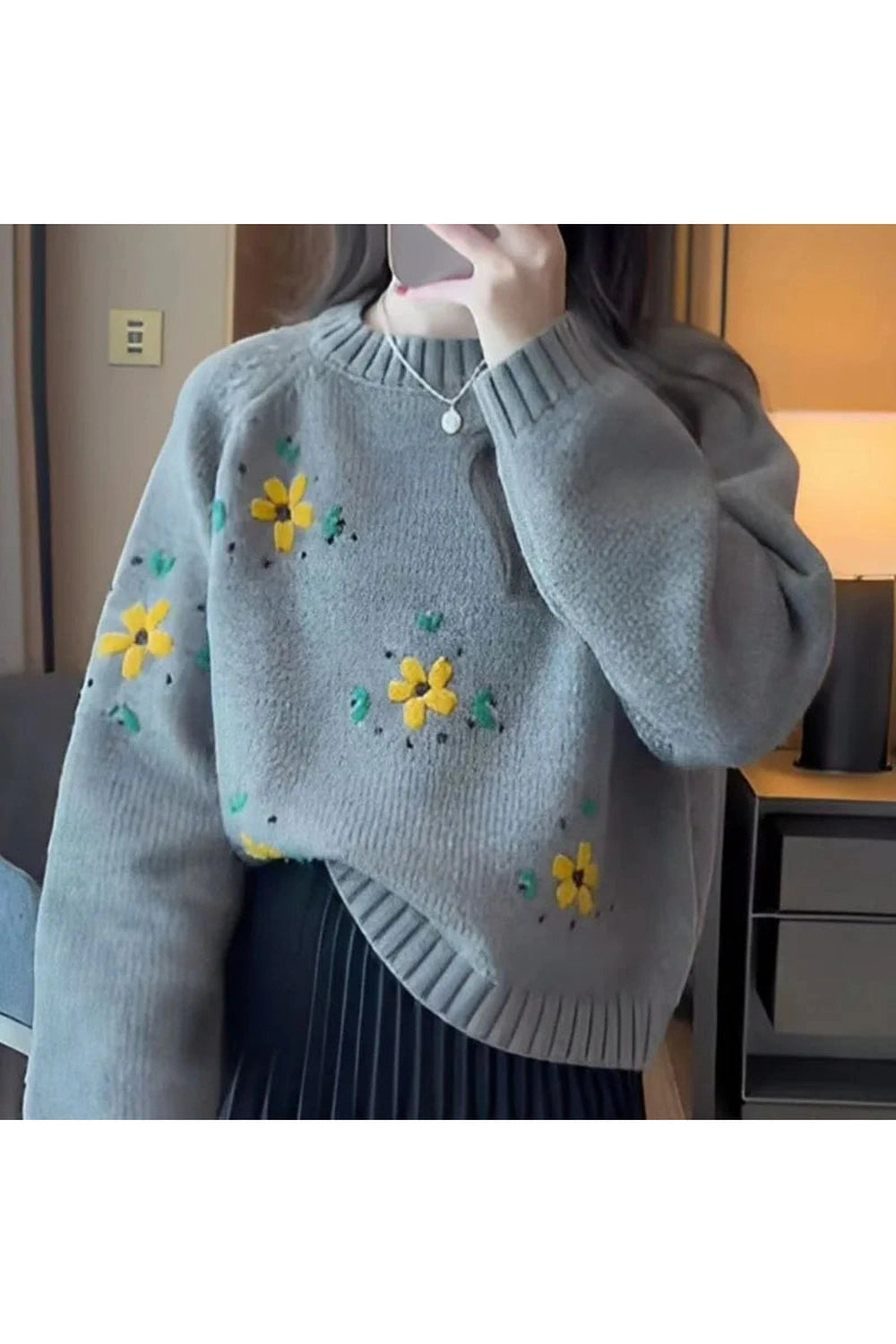 Daisy Daydream Knit Fall Sweater