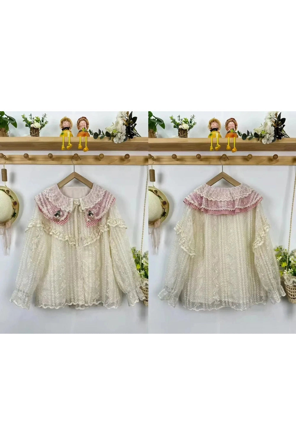 Mori Girl Pastel Collar Lace Blouse