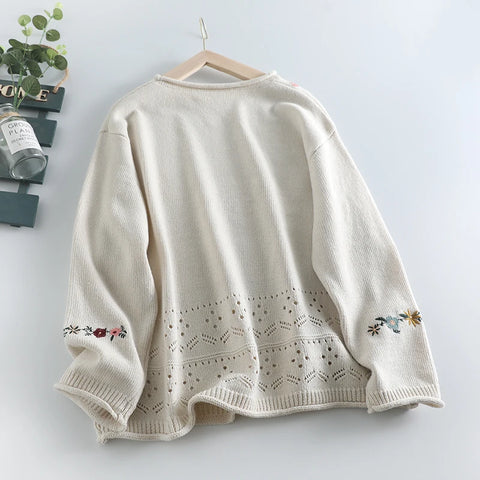 Garden Frolic Embroidered Sweater