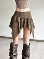 Mesh Patchwork Ruched Mini Skirt