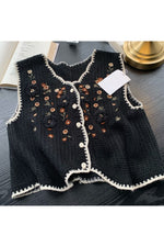 Embroidered Crochet Flower Vest