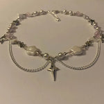 Fairycore Star Charm Pearl Choker Necklace