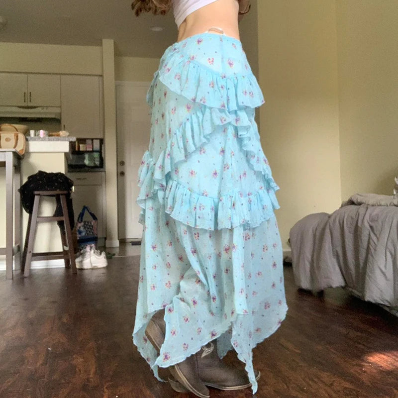 Fairycore Ruffle Mesh Skirt