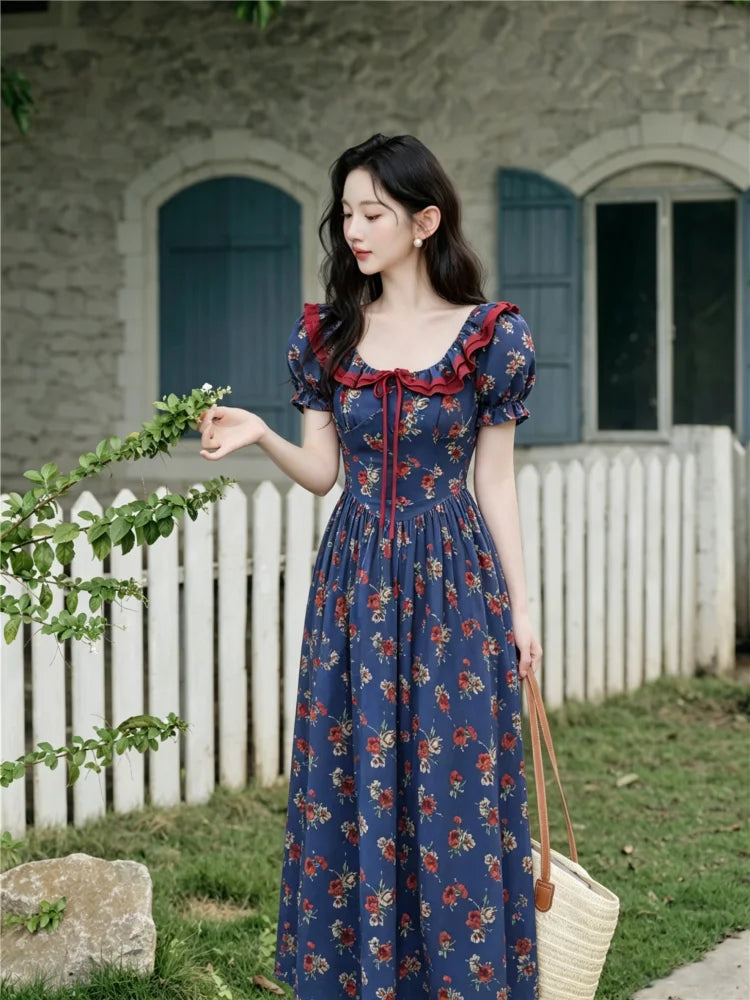 Prairie Midnight Garden Floral Midi Dress