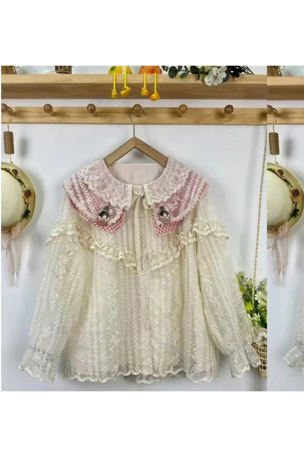 Mori Girl Pastel Collar Lace Blouse