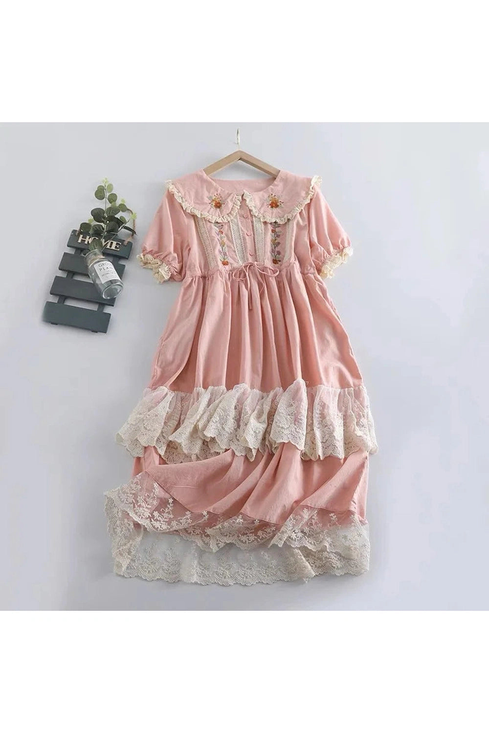 Vintage Ruffled Lace Dress cottagecoreclothes