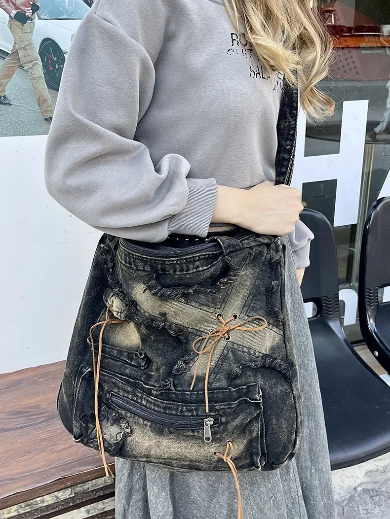 Grunge Stitch Slouch Bag