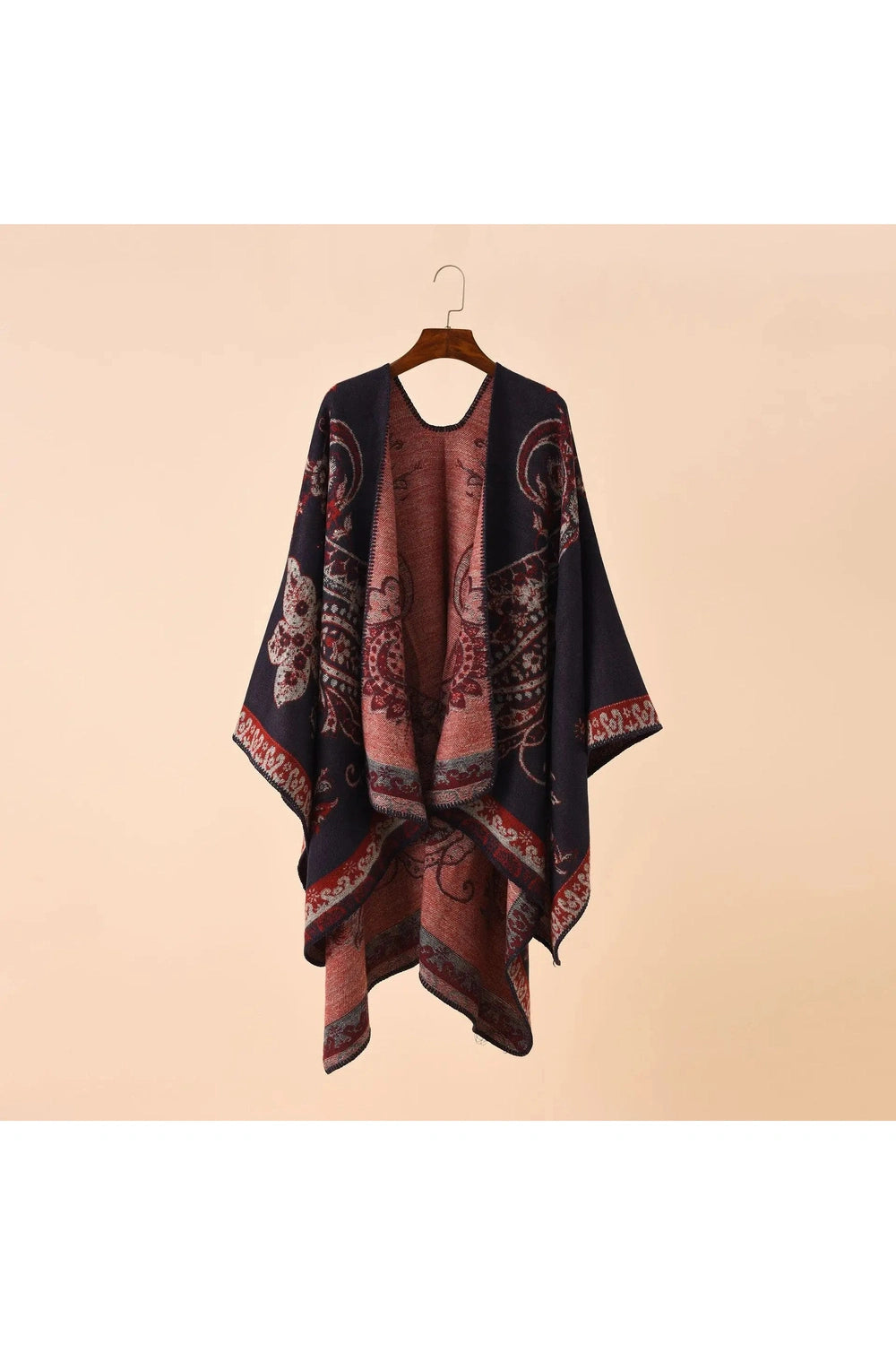 Geometric Lattice Pattern Poncho