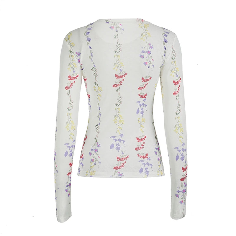 Fairycore Wildflower Sheer Top