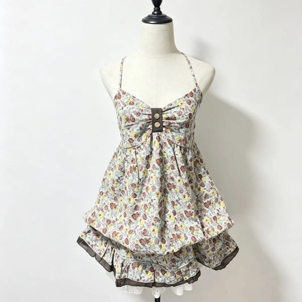 Cottagecore Faded Garden Floral Mini Dress