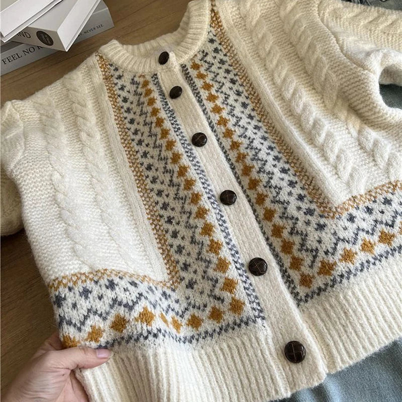 Cottagecore Valley Fair Isle Cardigan