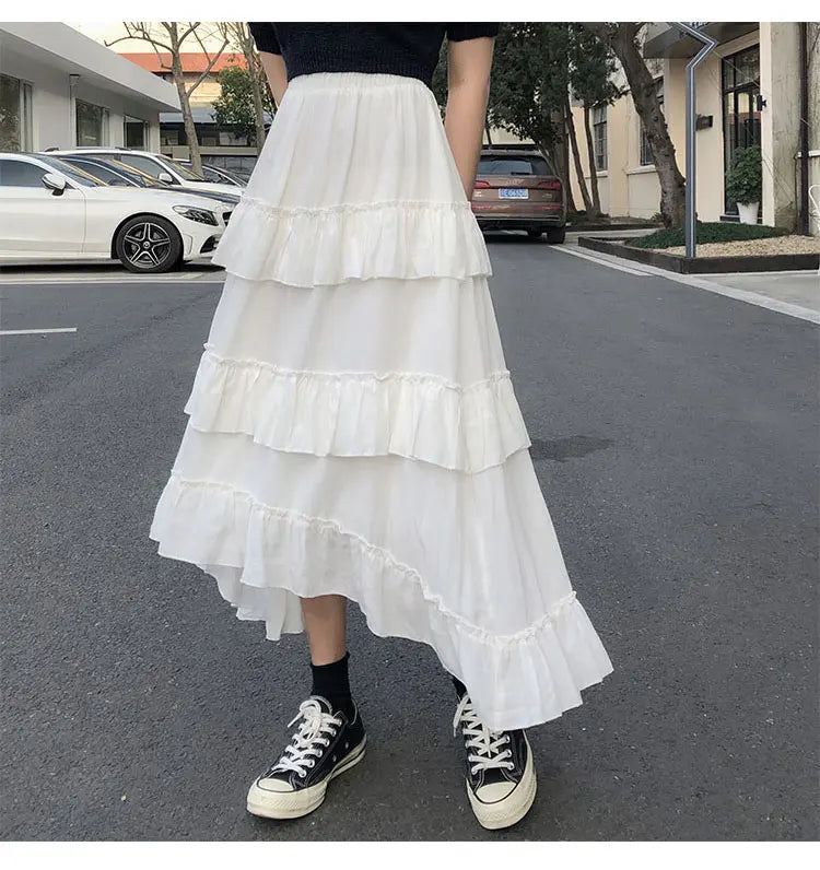 Falda midi de estilo cottagecore oscuro