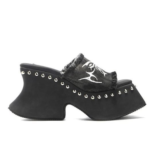Black Fairy Grunge Platform Sandals