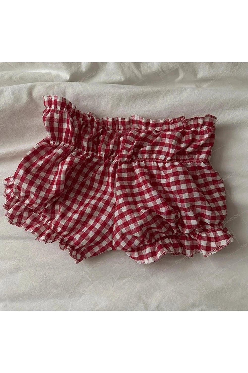 Plaid Elastic Bloomers Shorts