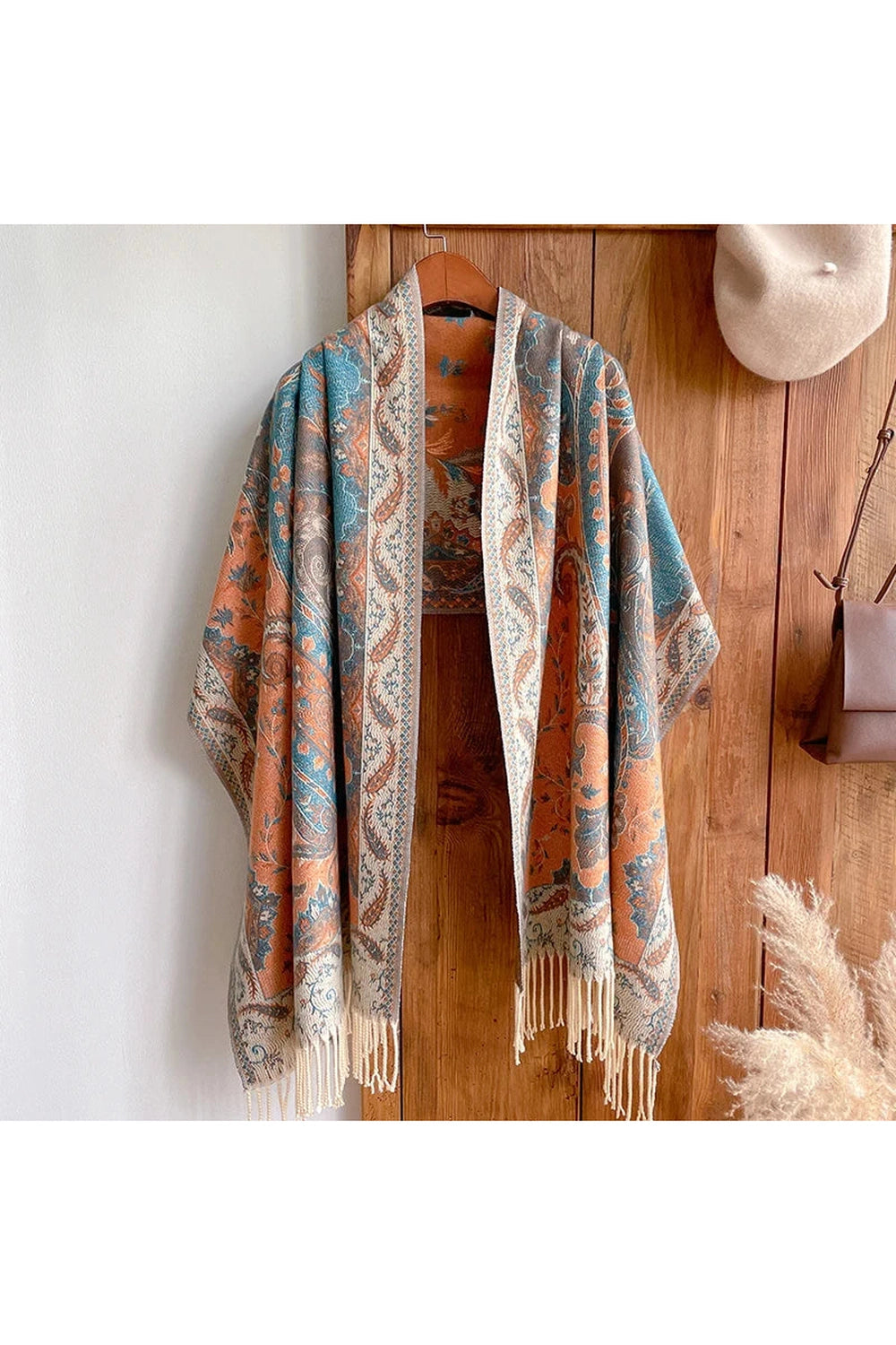 Vintage Paisley Patterned Poncho