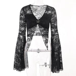 Dark Lace Gothic Crop Tee