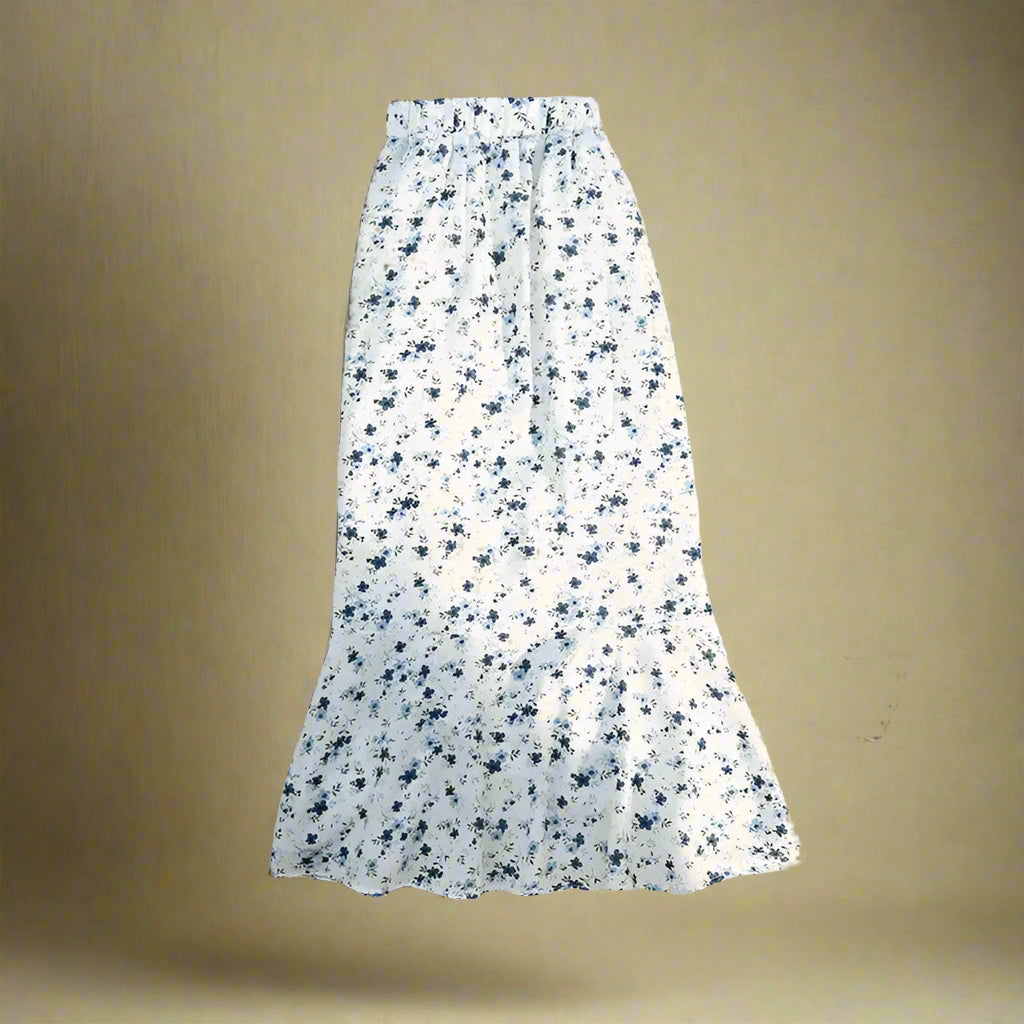 Cottagecore Ruched Floral Maxi Skirt cottagecoreclothes