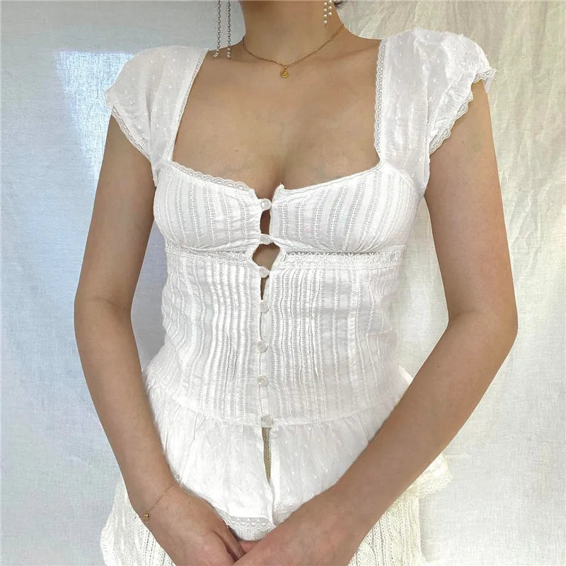 Fairycore Heirloom Pintuck Peplum Blouse