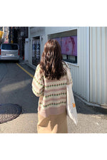 Retro Rose Garden Knit Fall Cardigan cottagecoreclothes