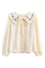 Country Charm Tie-Neck Blouse