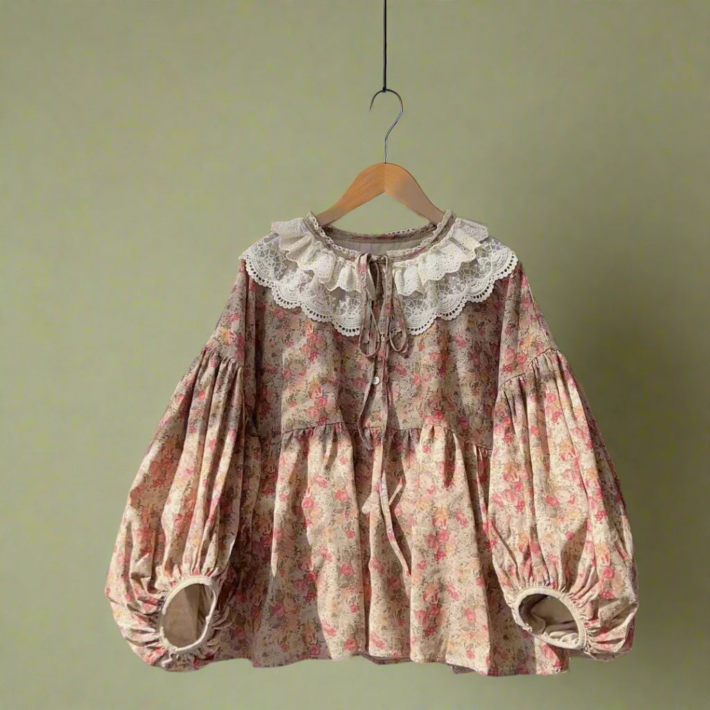 Mori Girl Puff Sleeve Blouse cottagecoreclothes