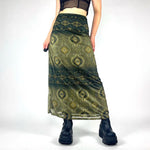 Goblincore Forest Green Maxi Skirt