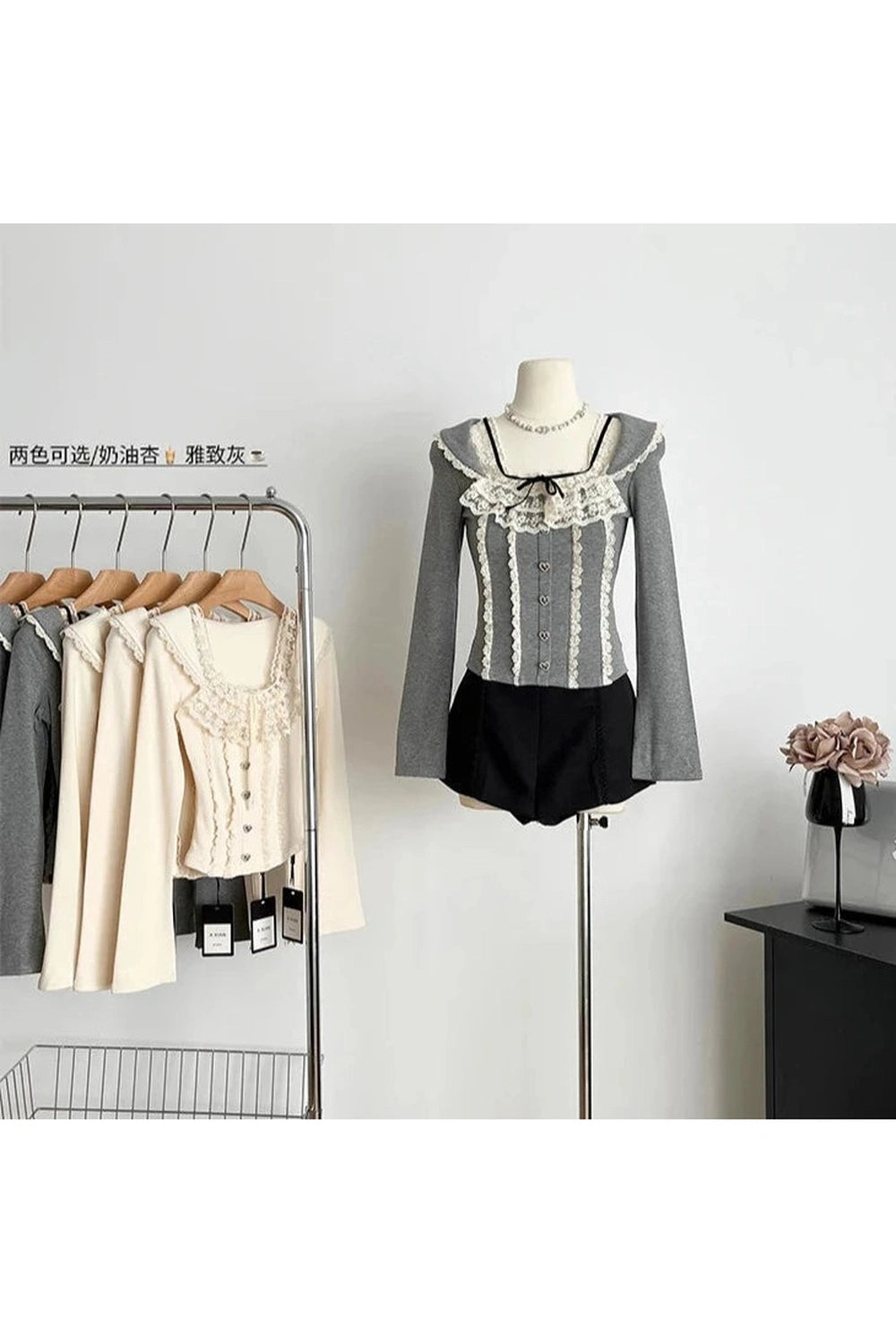 Victorian Lace Illusion Top cottagecoreclothes