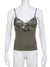 Fairycore Green Print Belt Camis Streetwear Vest