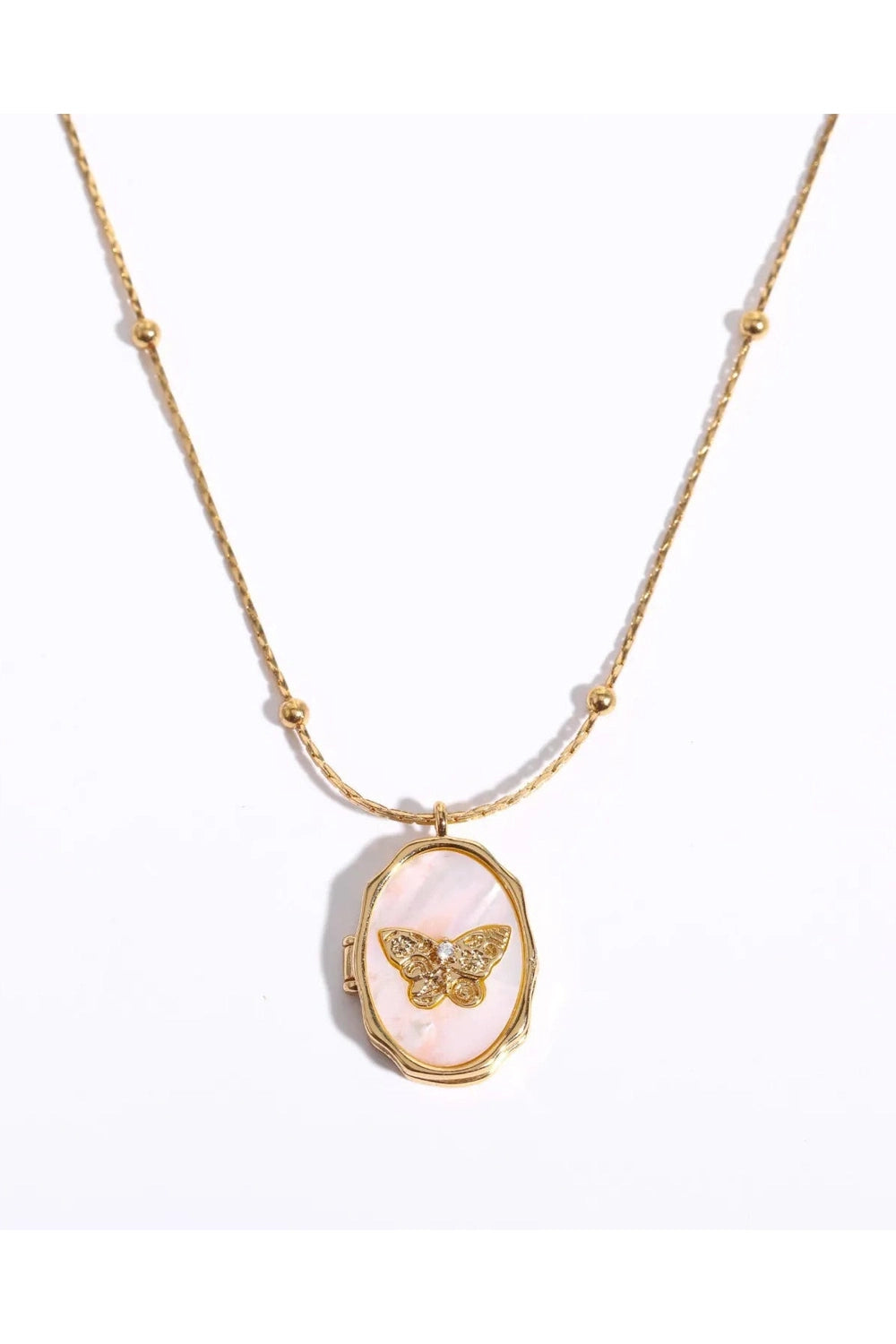 Shell Butterfly Pendant Necklace cottagecoreclothes