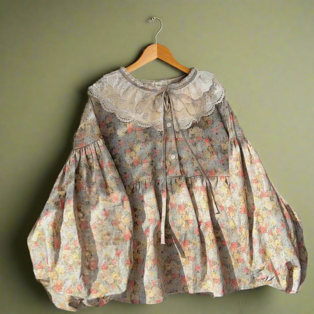 Mori Girl Puff Sleeve Blouse cottagecoreclothes