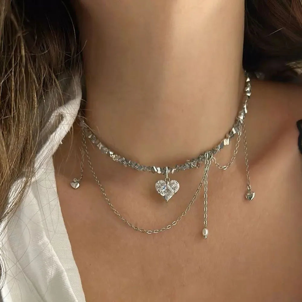 Fairycore Heart Tassel Necklace