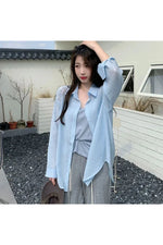 Vintage Light Blue Relaxed Blouse