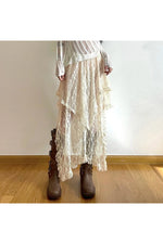 Ivory Cascade Lace Skirt