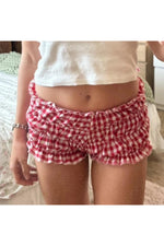 Plaid Elastic Bloomers Shorts