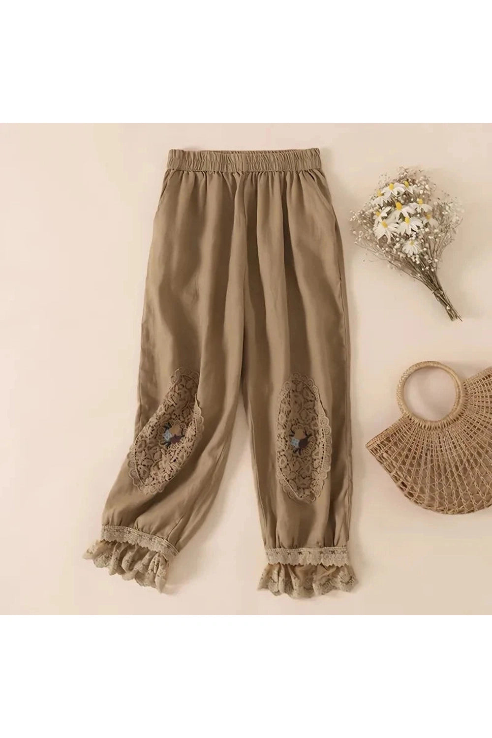 Vintage Embroidered Lace Pants cottagecoreclothes