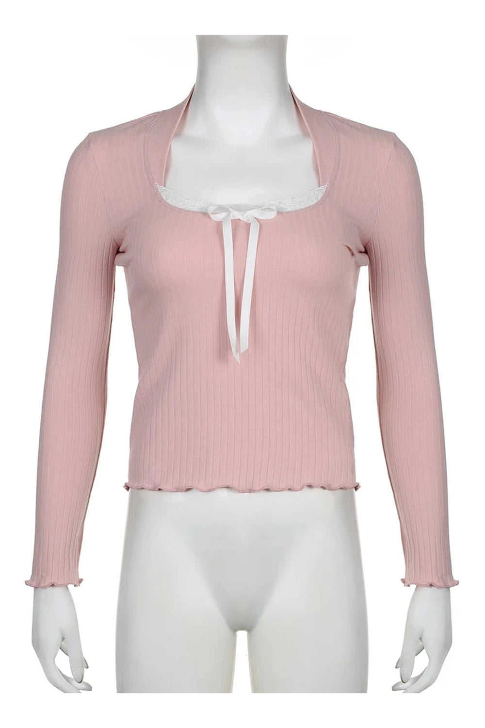 Ribbon Lace Sweetheart Fall Sweater cottagecoreclothes