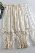 Mori Girl Vintage Crochet Lace Pants