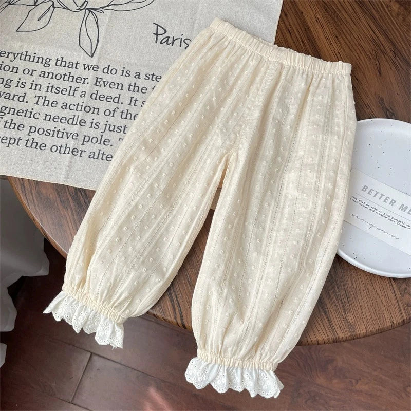 Fairycore Blush Eyelet Bloomer Pants