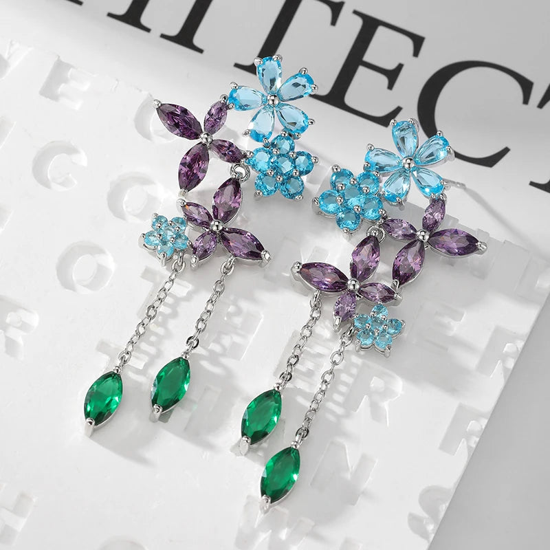 Fairycore Blossom & Dewdrop Crystal Earring