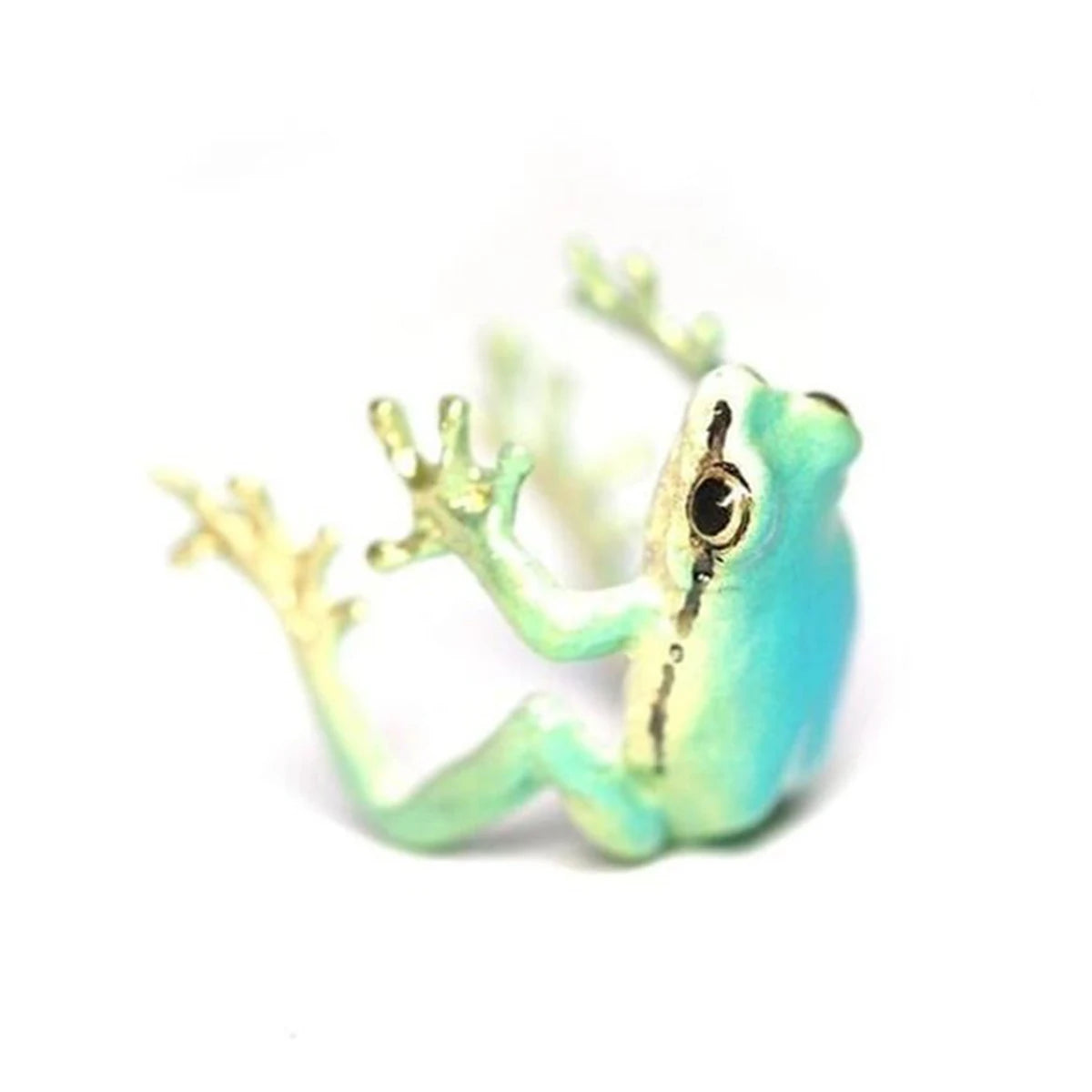 Goblincore Enamel Tree Frog Wrap Ring