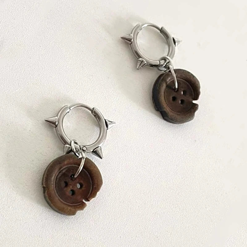 Vintage-Inspired Button Drop Earrings