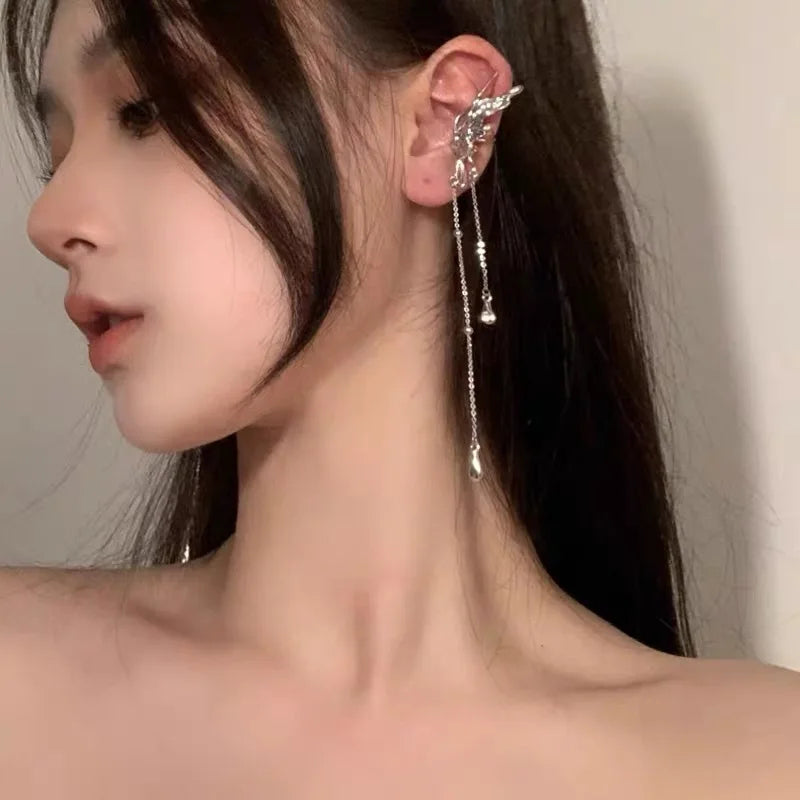 Ethereal Wing Tassel Ear Cuff Earring