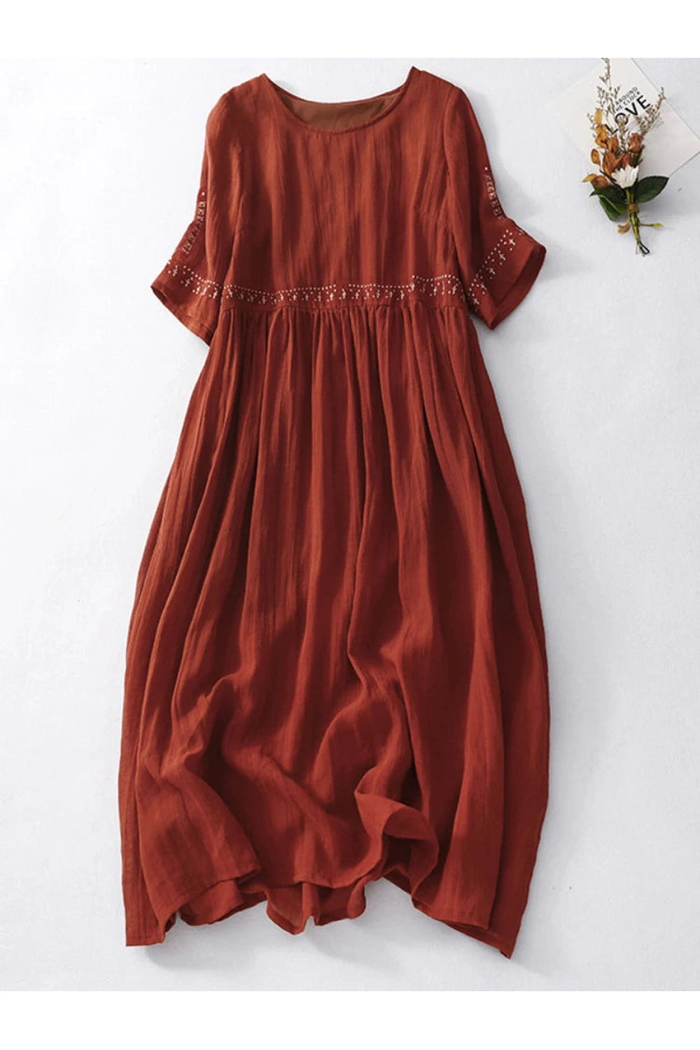Embroidery Long Summer Dress cottagecoreclothes