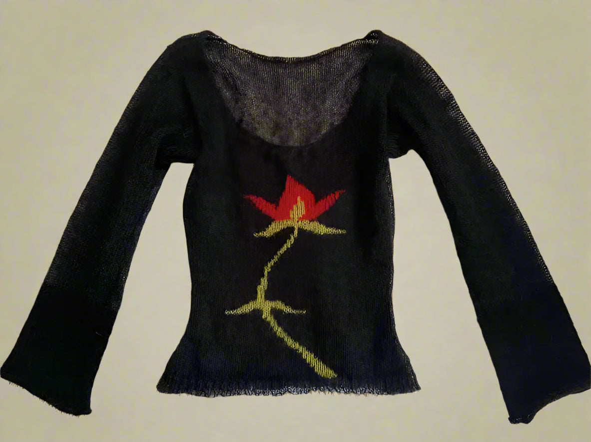 Midnight Bloom Knit Sweater cottagecoreclothes