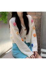 Blossom Sprinkle Crop Fall Cardigan cottagecoreclothes