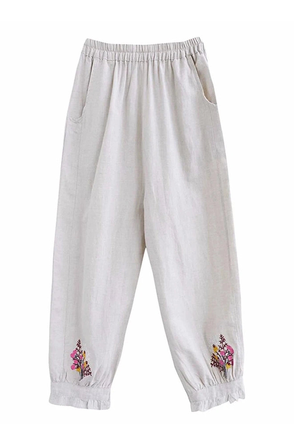 Embroidery Lantern Harem Pants