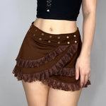 Fairyc Grunge Layered Lace Wrap Skirt