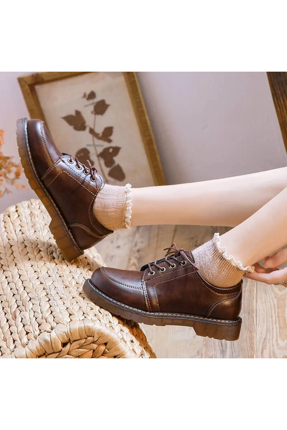 Retro Round Toe Oxfords cottagecoreclothes